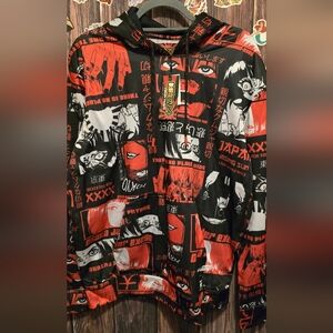 Graphic Red and Black Anime Jacket